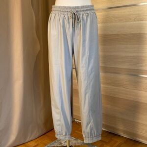 Shavonne Dorsey Faux Leather Jogger Pants Womens M Elastic Waist Drawstring